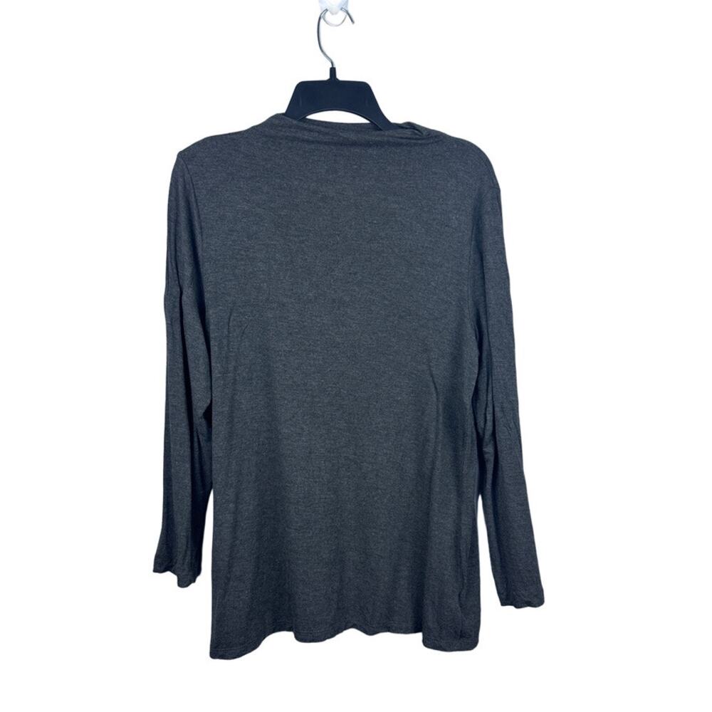 Leo & Nicole‎ Grey Women's Mock Neck Long Sleeve layering Blouse Size Large